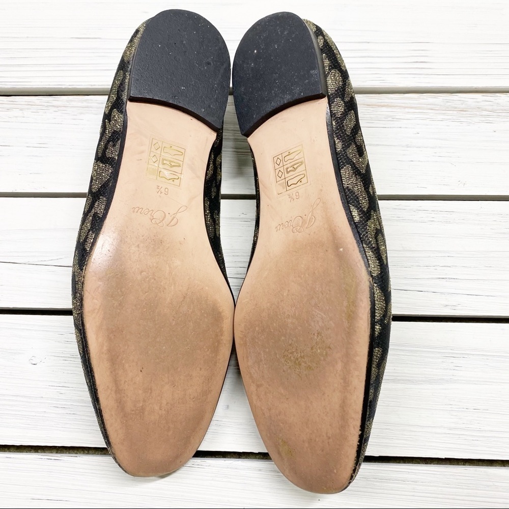 J. Crew Metallic Leopard Jacquard Smoking Flat Loafers Shoes 6.5 - Picture 9 of 11